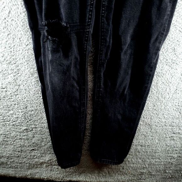 CELEBRITY PINK Boyfriend Destructed Denim Overalls Women 7/28 Racer Back Fade - Picture 8 of 16